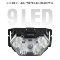 Linterna Frontal LED 9 Luces Con Sensor De Movimiento Recargable USB 1200mah Portátil Para Pesca Camping Y Actividades Al Aire Libre - details 5