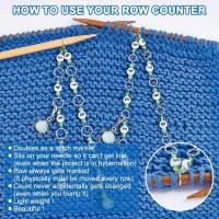 Contador De Filas De Tortuga Para Tejer Y Crochet Con Marcadores De Costura De Vidrio Verde Claro 2 Piezas Accesorios De Conteo De Filas Para Tejer - details 4