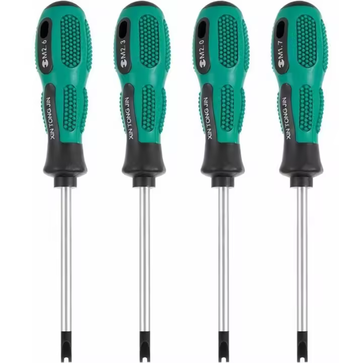 unids/set puntas de destornillador U horquilla destornillador ranurado magnético CR-V kit de herramientas multifunción mano (160 cm 4 piezas) - 1