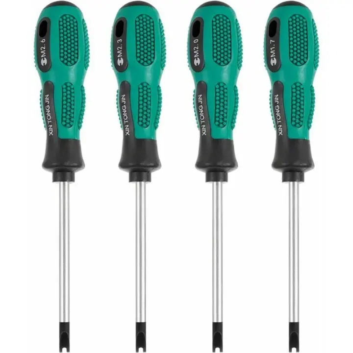 unids/set puntas de destornillador U horquilla destornillador ranurado magnético CR-V kit de herramientas multifunción mano (160 cm 4 piezas) - 1