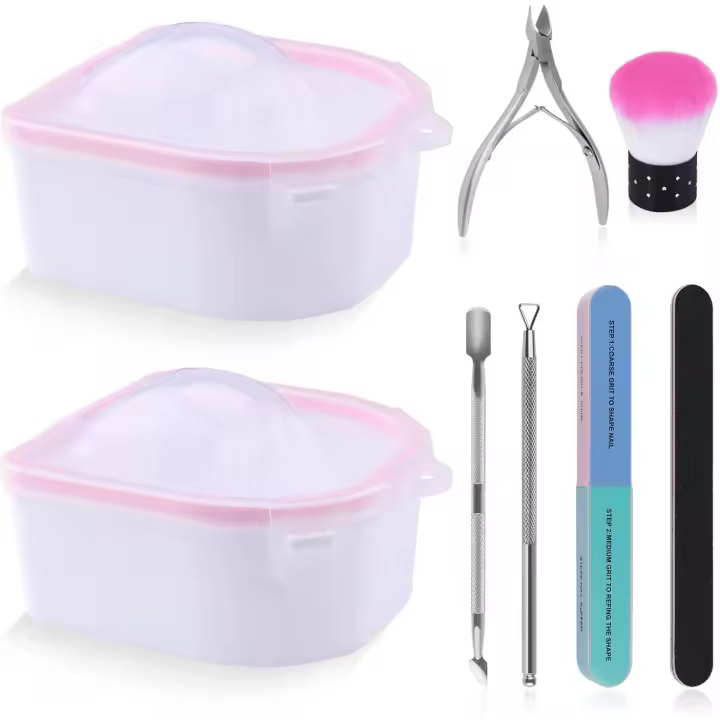 Remojar Banja Uñas Esmalta Spa Remover Lavar Con Pelador Cutículas2 Piezas - 1
