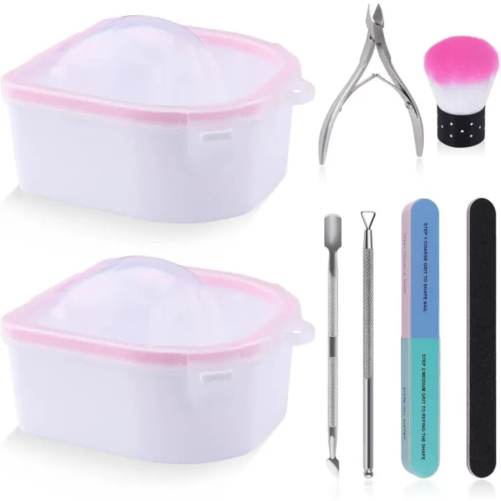 Remojar Banja Uñas Esmalta Spa Remover Lavar Con Pelador Cutículas2 Piezas - 1