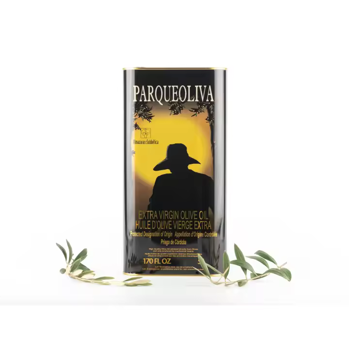 PAQUEOLIVA Aceite de oliva Virgen Extra, A.O.V.E. con DOP Priego de córdoba. Sabor Frutado Intenso. Lata 5L - 1