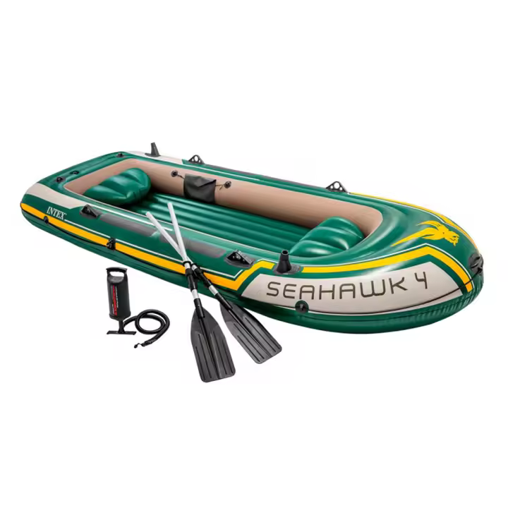 Barca para 4 personas Seahawk 4 con remos con mango de aluminio + bomba de hinchado + accesorios 351X145X48 cm (Color Baby 68351) - 1
