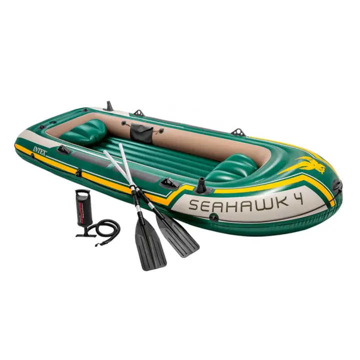 Barca para 4 personas Seahawk 4 con remos con mango de aluminio + bomba de hinchado + accesorios 351X145X48 cm (Color Baby 68351) - 1