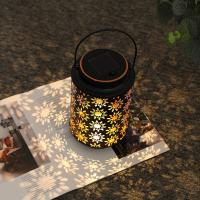 Linterna solar automática Solar al aire libre jardín 30cm altura decoración llama efecto seguro y hermoso impermeable forjado N para jardín, patio, Veranda, césped, patio, fiesta (patrón de flores) - details 1