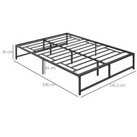 HOMCOM Marco de Cama Doble 135x190 cm con Patas de 35 cm Estructura de Cama Matrimonio con Espacio Bajo de Almacenamiento Negro - details 2