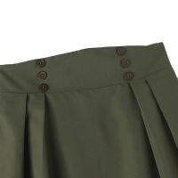 ZANZEA Falda Larga Sólida Para Mujer Vintage Cintura Alta Plisada Estilo Verano Primavera A-line Con Botones Maxi Faldas Formales Polyester - details 9