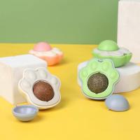 COTTECOTA- Juguete de menta para pegar en la pared, Bola Giratoria interactivo de Huella Hierba Gatera para MascotasBocadillos para gatos, suministros de limpieza de dientes para mascotas ,Juguetes para Gatos Pelota interactiva bola giratoria para lamer - details 5