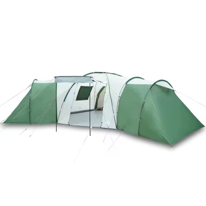 vidaXL Tienda de campaña familiar iglú 12 personas impermeable verde - 1