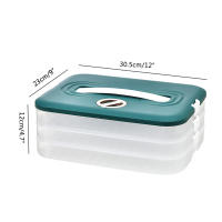 Almacenamiento de alimentos, dispensadores, Estante para alimentos para refrigerador, Caja de almacenamiento para bolas de masa heredada, Caja de almacenamiento de alimentos apilable de 3 Capas, contenedor con tapa - details 2