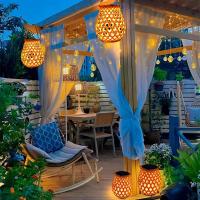 Lámpara Solar Al Aire Libre De Bambú Estilo Imitación Para Decoración De Jardines Villas Y Patios Lámpara De Pared LED Recargable Sin Certificación CE - details 3