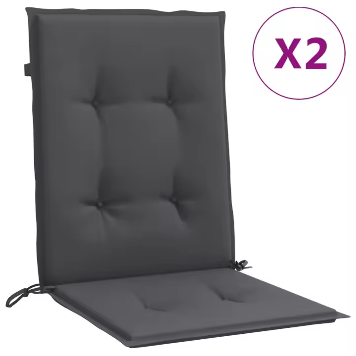 Fundas Silla respaldo Bajo 2 Ud Canvas gris anthracita melange - 1