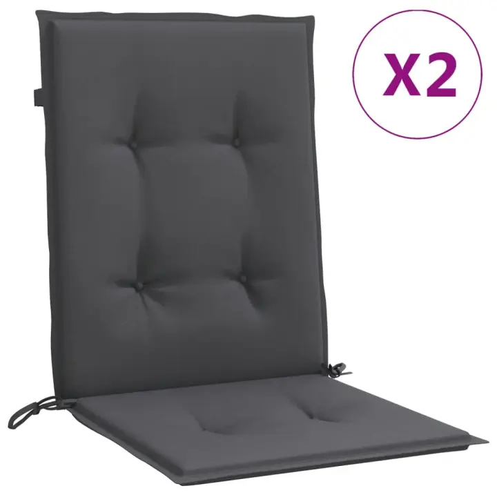 Fundas Silla respaldo Bajo 2 Ud Canvas gris anthracita melange - 1