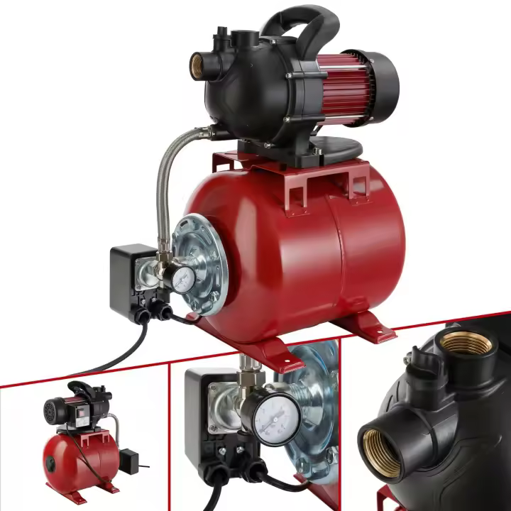 AREBOS Bomba de agua doméstica 1000 W 3500 L/hora Cabezal de descarga 44m - 1