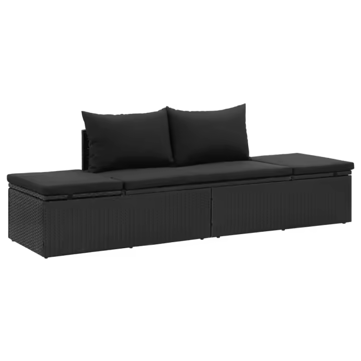 vidaXL Tumbona con cojines ratán sintético Sillas de Exterior Ideal para jardín, playa, piscina, terraza Tumbona Piscina Tumbonas Playa Tumbonas Jardín Exterior - 1