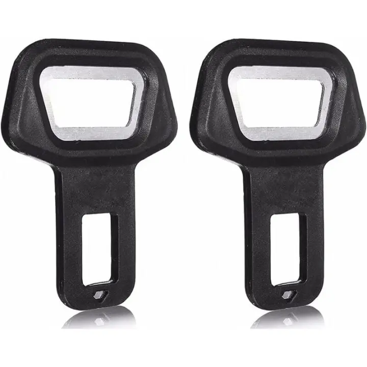 Hebilla de cinturón de seguridad de 2 piezas con abridor de botellas, conector de cinturón de seguridad para todas las marcas de automóviles, clip de hebilla de cinturón de automóvil negro - 1