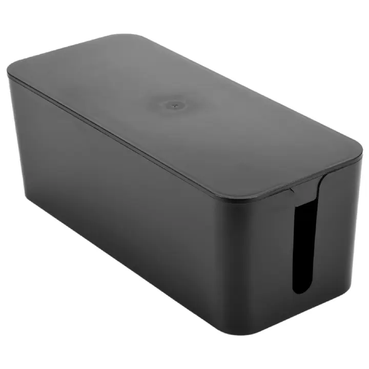 Caja de gestión de cables, caja de almacenamiento de cables, utilizada para ocultar la tira de alimentación, adecuada para el hogar/oficina (negro) - 1