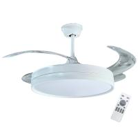 VIVID TORRAL BY  FILUX VENTILADOR DE TECHO BLANCO LED 4 ASPAS RETRACTILES LUZ CCT MOTOR DC SILENCIOSO CONTROL REMOTO FILUX 6 VELOCIDADES 3 TONOS DE LUZ - details 0