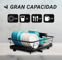 Escurreplatos de Acero Inoxidable con Soporte Extraíble y Gran Capacidad de Secado - Herramienta de Cocina para Organizar y Secar Platos y Utensilios - details 3