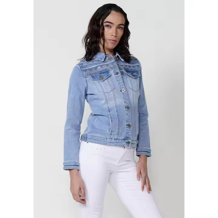 Koroshi Chaqueta vaquera denim bordada mujer - 1