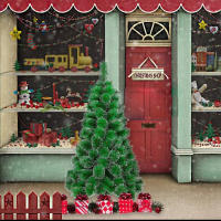 MEJORADA Árbol de Navidad NEVADO 120-210cm, Abeto Artificial Ignífugo con Hojas de Aguja, Decoración Navideña Ideal para Hogar, Oficina y Local con Soporte Metálico - details 3
