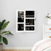 vidaXL Espejo con joyero de pared 30x8,5x67 cm armario de joyería Color Marrón,  Blanco,  Negro y mas - details 1
