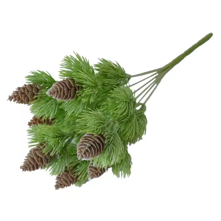 Árbol De Pino Artificial Con 7 Ramas Hojas Botánicas Verdes Simulación De Conos De Pino Para Jardín Decoración De Casa Y Bodas - 1