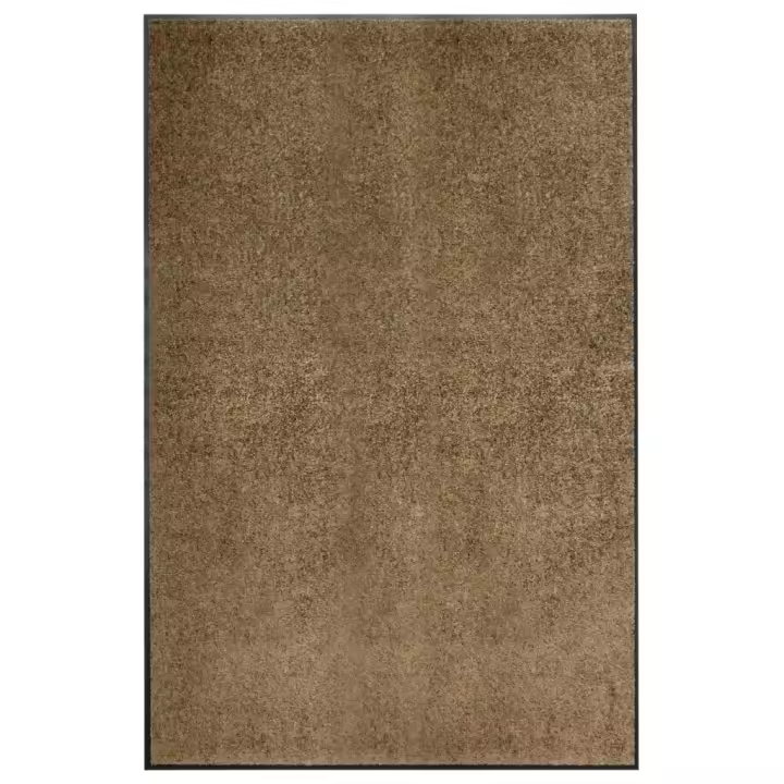 vidaXL Felpudo lavable marrón 120x180 cm - 1