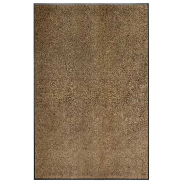 vidaXL Felpudo lavable marrón 120x180 cm - 1