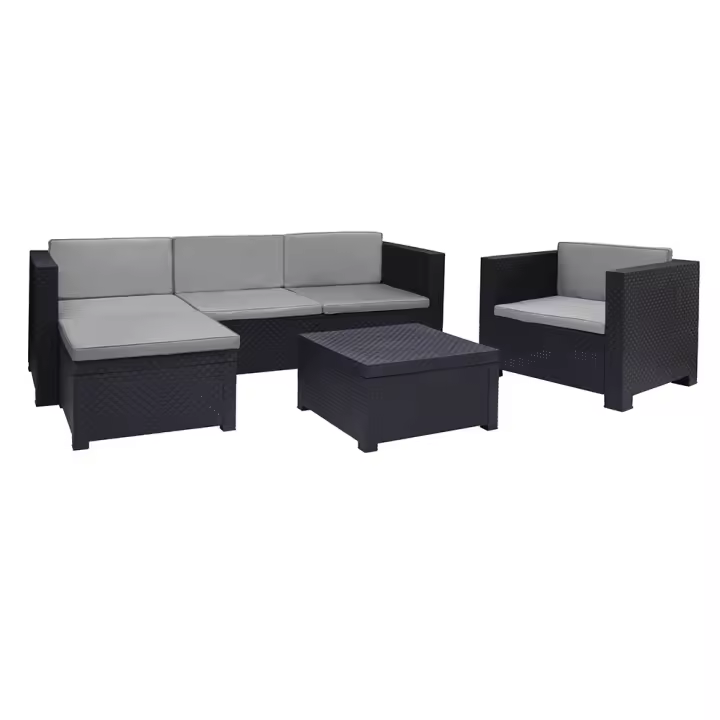 CONJUNTO JARDIN/TERRAZA SOFA+SILLON+MESA MANHATTAN GRAFITO SP BERNER - 1