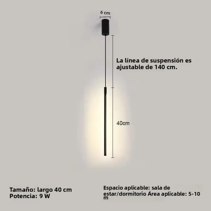 Lámpara Colgante LED Moderna Minimalista En Aluminio Negro Para Decoración De Comedor Y Dormitorio Iluminación Pendente Con Bombillas Incluidas - 1