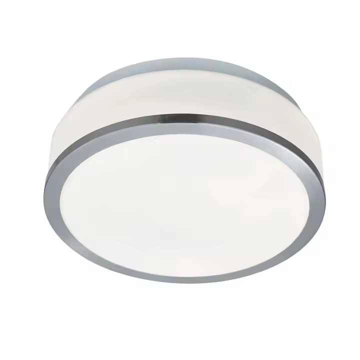 Contemporary Cheese Techo Acero Plata Vidrio Blanco 1 Luz E27 23Cm - 1