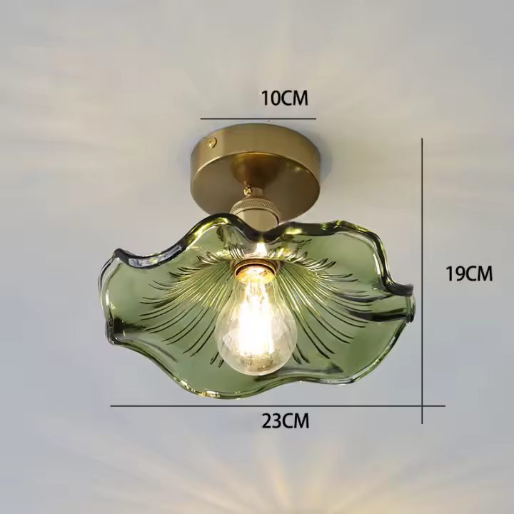 Lámpara Colgante De Vidrio Colorido LED Para Dormitorio Y Sala De Estar Estilo Art Decó Chandelier Colgante De Cobre Simple Para Bar Y Restaurantes - 1