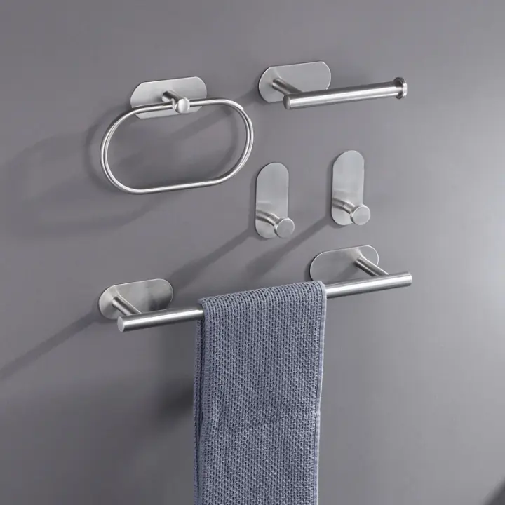 Gancho de almacenamiento de pared elegante de acero inoxidable resistente a la corrosión, conjunto de 4 piezas para colgar toallas - 1