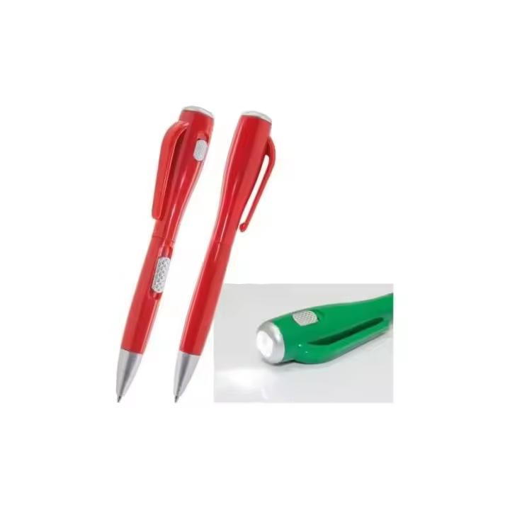 Lote 50 Bolígrafos Linterna Led en color rojo con envío incluido - 1
