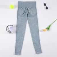 CHRLEISURE Pantalones De Yoga Para Mujer Lavados Leggings De Fitness Con Aros Treggings Elásticos Para Correr Actividad Física De Gimnasio - details 7