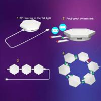 10pcs Smart Hexagon LED Wall Lights with App & Remote Control, Music Sync RGBIC Panels for Gaming Room, Bedroom, Living Room Decor - Vibrant Geometric Design, USB Powered, Color Changing Modern Lighting - details 1