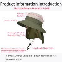 Sombrero De Pescar Para Niños Y Niñas Xinbaoguan 100% Poliéster Con Gran Alas Protección Solar Transpirable Para Verano - details 14