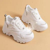Zapatillas De Platforma Transpirables Para Mujer Confortables Y Modernas Suela De Goma Antideslizante Talla Verdadera Para Deporte Y Casual Color Blanco - details 3