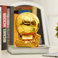 Copa De Fútbol Dorada Con Tecnología Electroplata Decoración De Escritorio Artefacto Resina Regalo De Cumpleaños Y Oficina - details 3