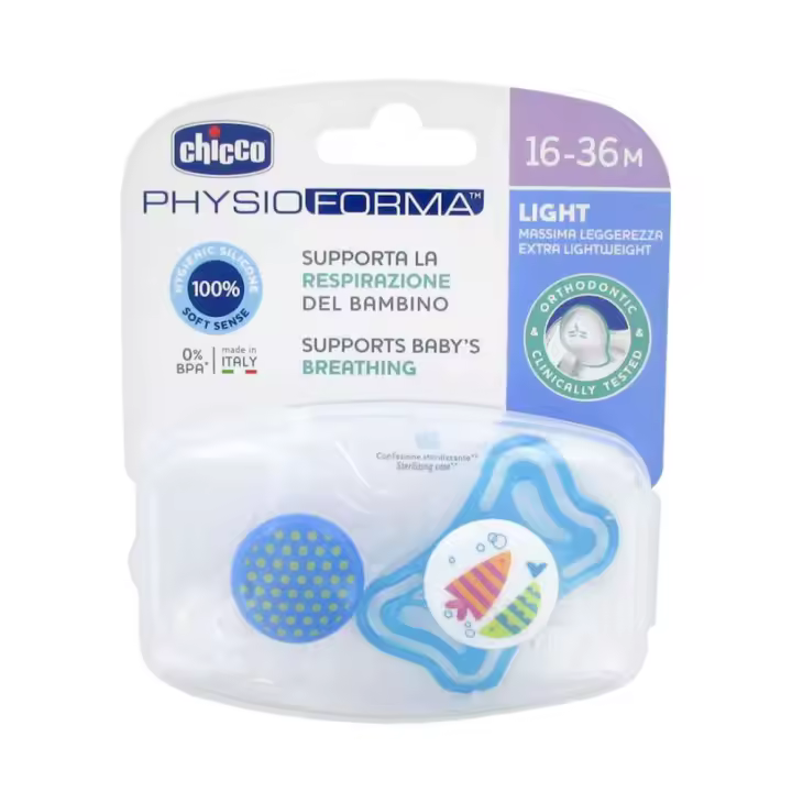 Chicco Chupete Silicona Physio Air Azul +12 M 2 Unidades - 1