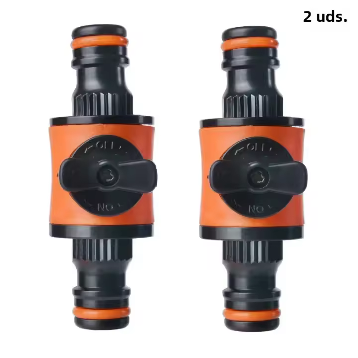 2PC Conector De Tubo De Jardín Válvula De Apagado De Agua Adaptador De Conexión De Riega Sistema De Riego - 1