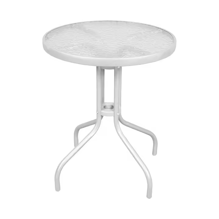 JARDIN202 - Mesa de Cristal con base metálica | Ideal para Terraza, Jardín o Balcón | 60x60x70cm | SELECCIONA COLOR - 1