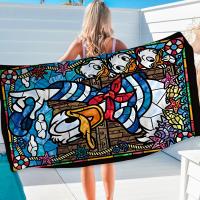 Toalla De Playa Microfibra Donald Duck Rápida Secado Toalla De Piscina Para Viajes Yoga Absorbente Suave Combinación De Poliéster Y Algodón Tamaño Rectangular - details 4