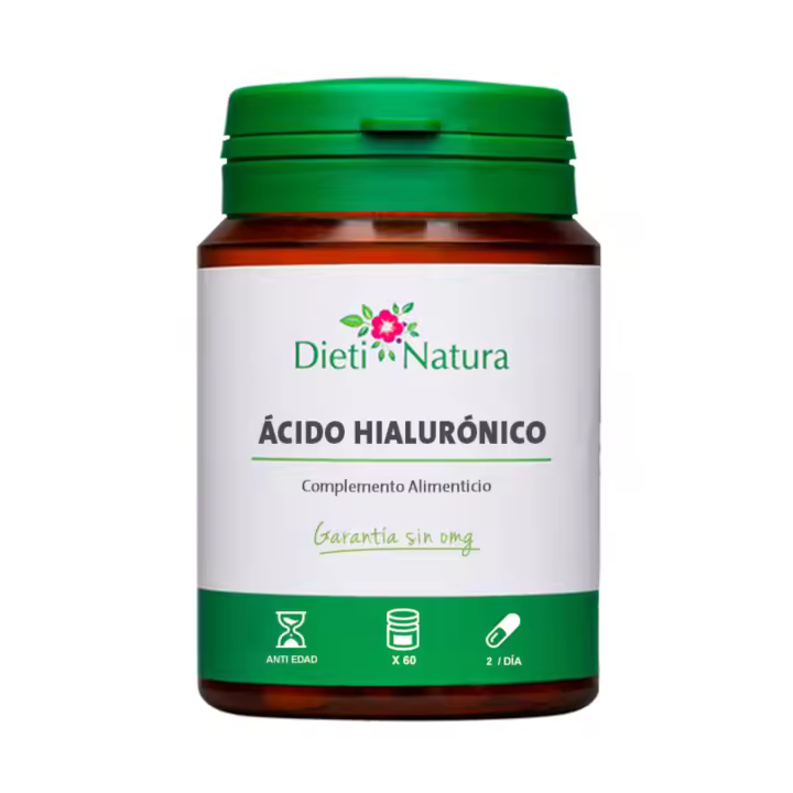 Dieti Natura Ácido Hialurónico -  con Colágeno Marino, Vitamina C y E - Para la Piel y Articulaciones - 60 cápsulas - 1