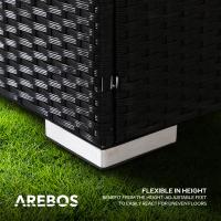 AREBOS® Polyrattan Muebles de jardín Conjunto de jardín Grupo de asientos Negro - details 6