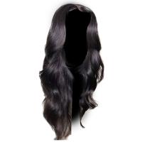 Pelucas Sintéticas De Pelo Largo Y Rizado Negro Con Grandes Ondas Peluca Química De Fibra Artificial Para Cubrir La Cabeza Tamaño Promedio - details 1