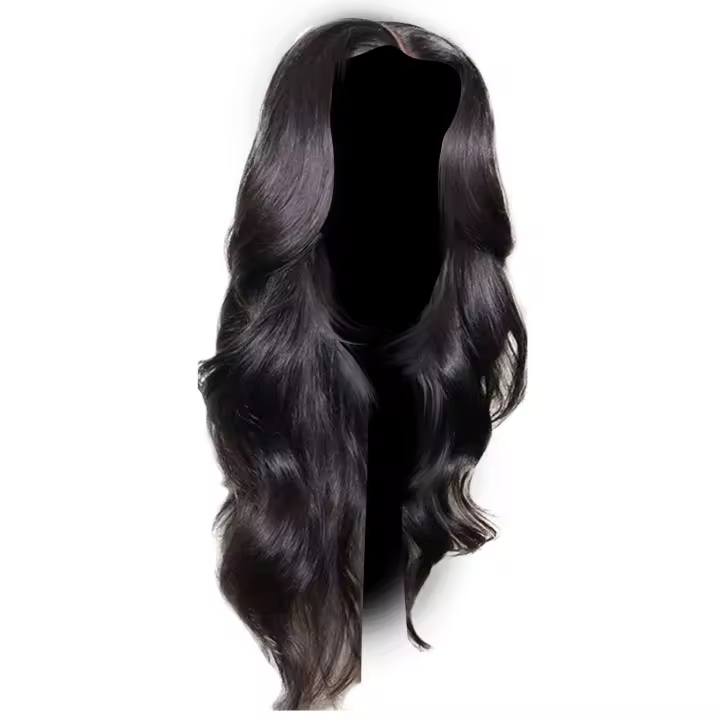 Pelucas Sintéticas De Pelo Largo Y Rizado Negro Con Grandes Ondas Peluca Química De Fibra Artificial Para Cubrir La Cabeza Tamaño Promedio - 1