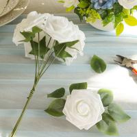 25Pcs Rosas Blancas Artificiales Para Decoración De Boda Fiesta Hogar Y Jardín Ramo De Flores Falsas Para DIY - details 4